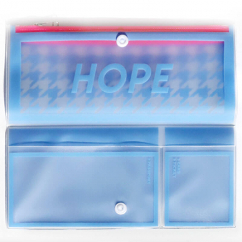 Lightree Travel Wallet Hope, neon blau, Zipp Verschluss, detail Hope